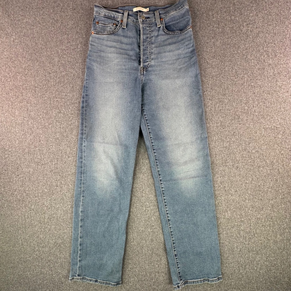 Levi's Jeans Women 29 Ribcage Straight Light Wash Button Fly Excellent